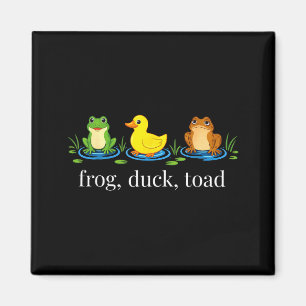 Frosch Ente Kröte zoologisch lustig retro Tier Mem Magnet