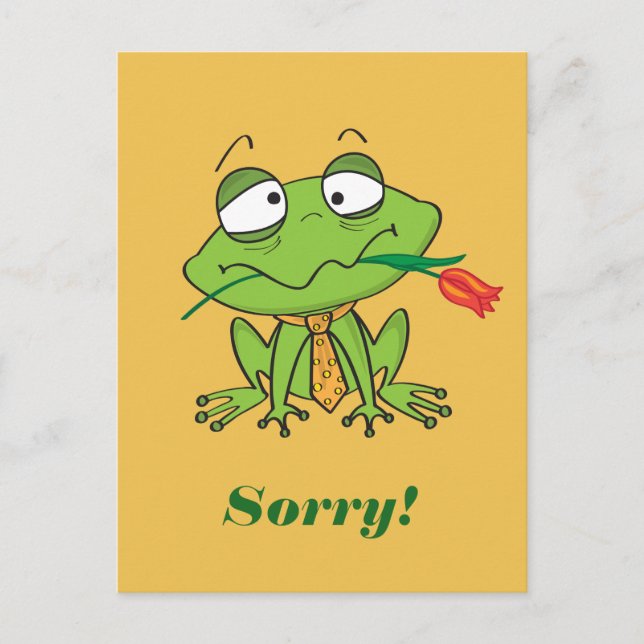 Frosch entschuldigen postkarte (Vorderseite)