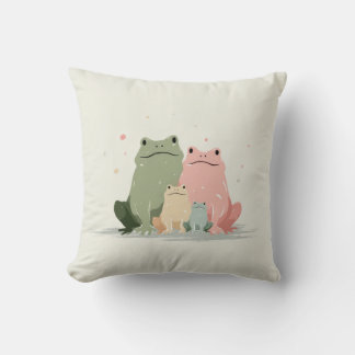 Frosch Familie – Niedliche Tier Kunst mit Charme Kissen