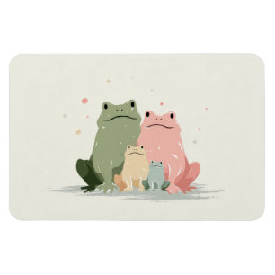 Frosch Familie – Niedliche Tier Kunst mit Charme Magnet