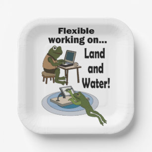Frosch Flexible Arbeitszeit Bürohumor Party Pappteller