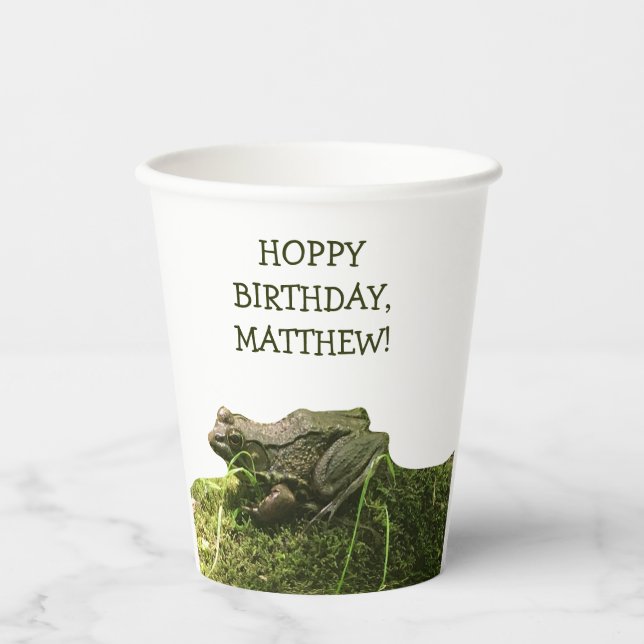 Frosch Foto Personalisiertes Party Pappbecher (Vorderseite)