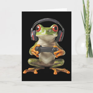Frosch Gamer Gaming Spiel Lustige Grafik Karte