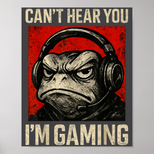 Frosch-Gaming-Gamer-Video-Grüner-Team Poster