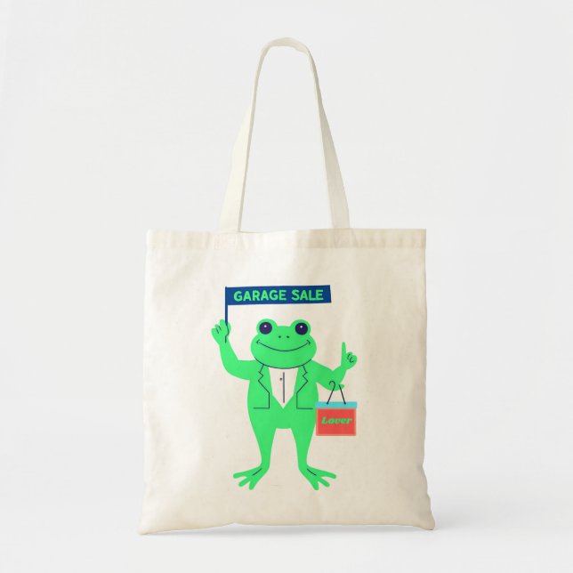 Frosch Garage Verkauf Lover Tote Beutel Tragetasche (Vorne)