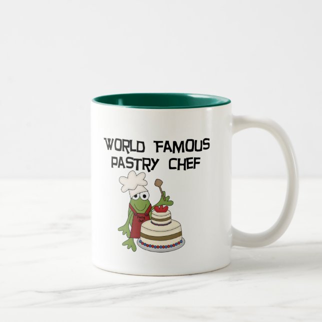 Frosch-Gebäck-Kochs-T-Shirts und Geschenke Zweifarbige Tasse (Rechts)