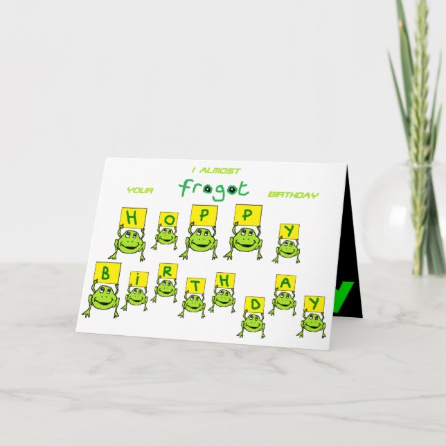 Frosch-Geburtstagskarte Karte (Vorderseite)