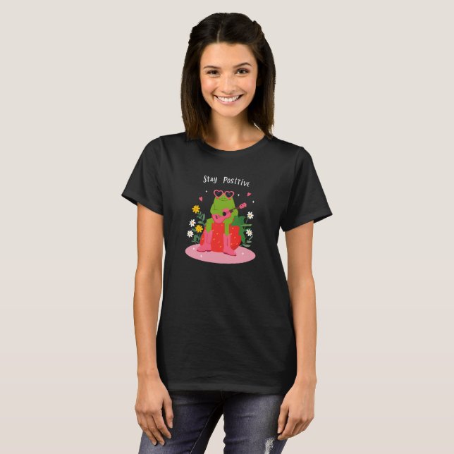 Frosch Gitarre spielen T-Shirt (Vorne ganz)