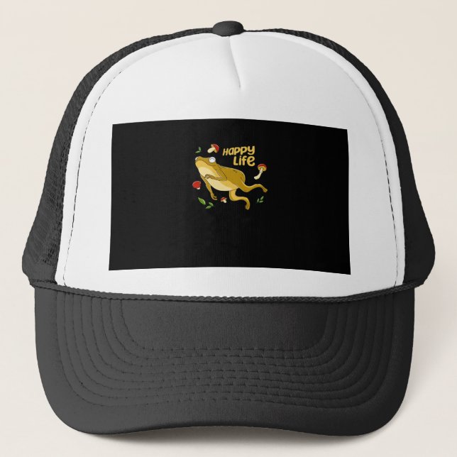 Frosch Glück Wesentliches Minimales Design Truckerkappe (Vorderseite)