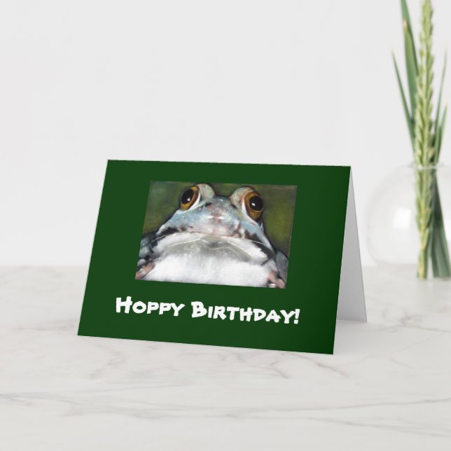 FROSCH-GRAFIK-HOPFENREICHER GEBURTSTAG KARTE (Vorderseite)
