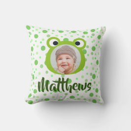Frosch Grüne Punkte Kind Name Foto Kissen Kissen
