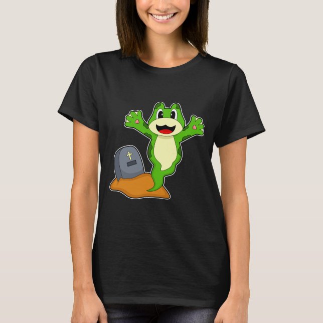 Frosch Halloween Grave T-Shirt (Vorderseite)