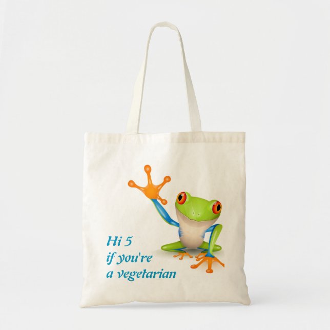 Frosch Hi5 für vegetarische Tasche (Vorne)