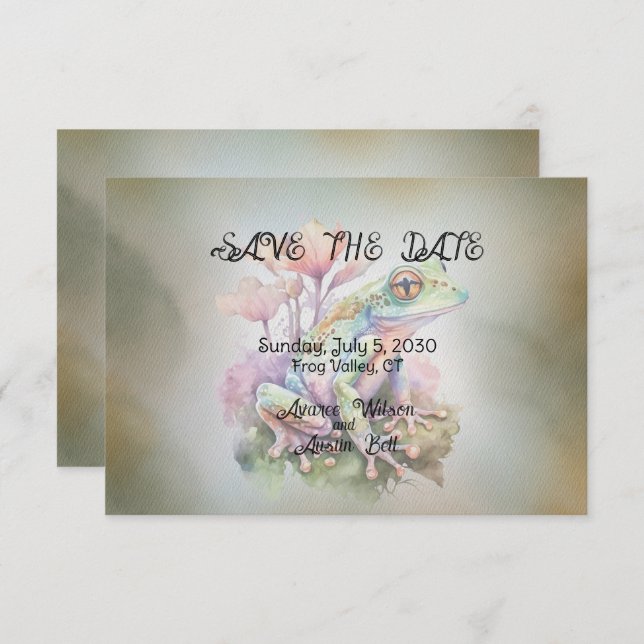 Frosch Hochzeit speichern das Datum Save The Date (Vorne/Hinten)
