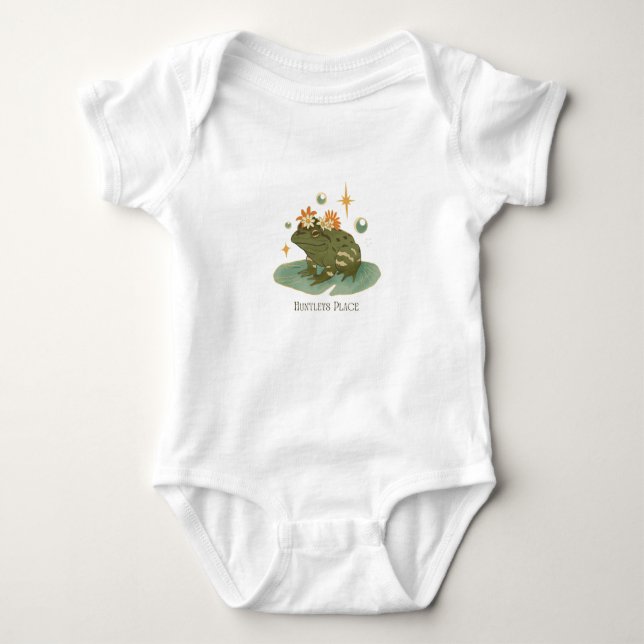 Frosch Huntleys Platz Baby Strampler (Vorderseite)