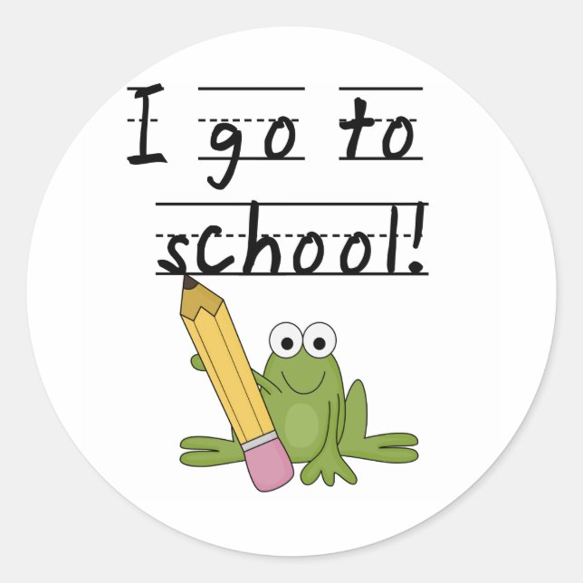 Frosch ich gehe zu Tshirts und Geschenke Runder Aufkleber (Vorderseite)