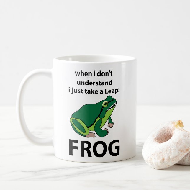 Frosch, ich nehme nur einen Sprung Frosch Kaffeetasse (Mit Donut)