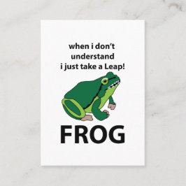 Frosch, ich nehme nur einen Sprung Frosch Visitenkarte