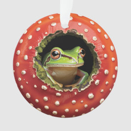 Frosch im Fliegenpilz – Süße Waldpilzkunst Ornament