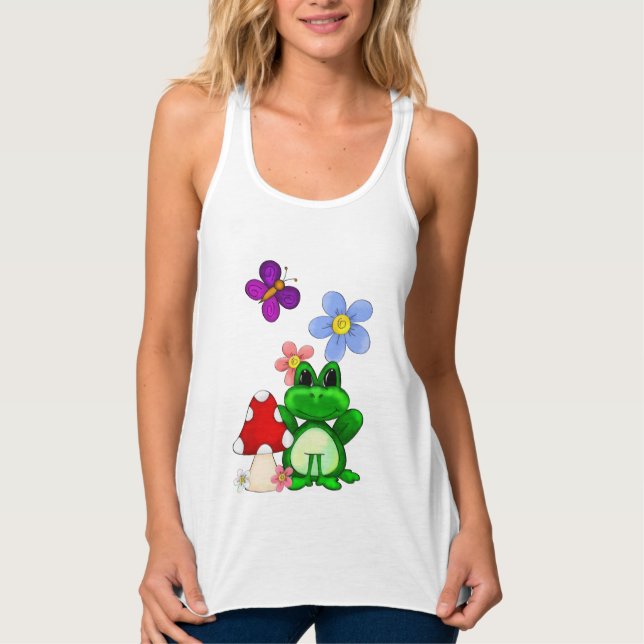 Frosch im Frühling Tank Top (Vorderseite)