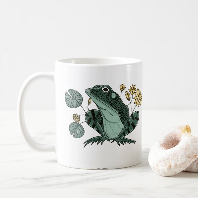Frosch im Teich Kaffeetasse (Mit Donut)