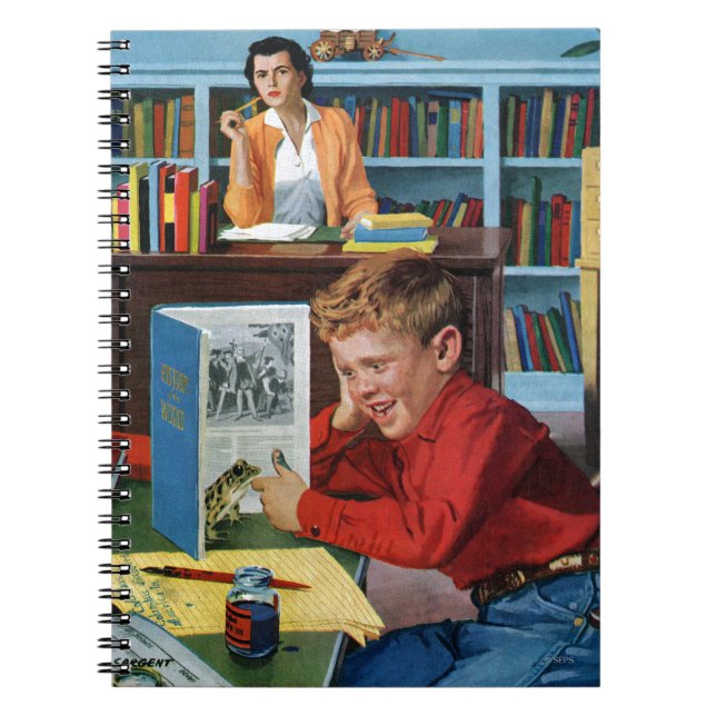 Frosch in der Bibliothek Notizblock (Vorderseite)