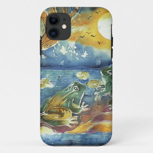 Frosch in der Mondlichtmalerei iPhone 11 Hülle