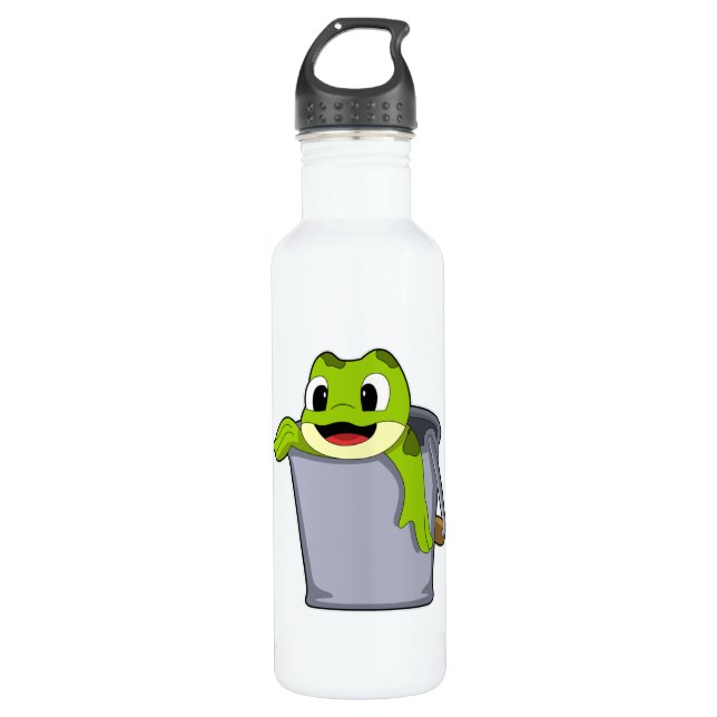 Frosch in Eimer Edelstahlflasche (Vorderseite)