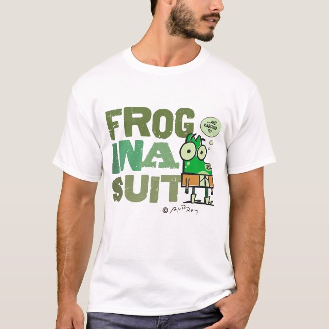 Frosch in einem Anzugs-grundlegenden T - Shirt (Vorderseite)