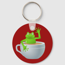 Frosch in einem Teecup-Schlüsselanhänger Schlüsselanhänger