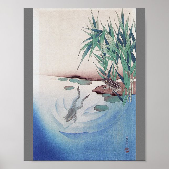 Frosch in einem Teich, Watanabe Seitei Poster (Vorne)