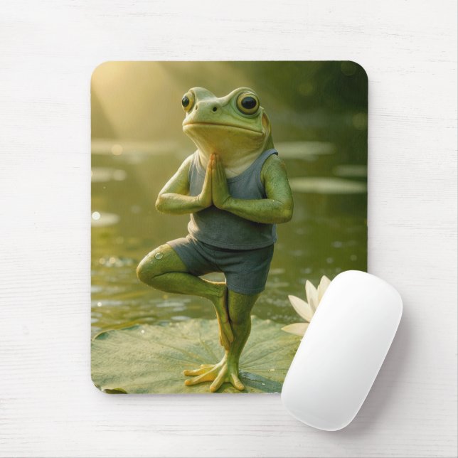Frosch in einer Yogabaum-Pose Mousepad (Mit Mouse)