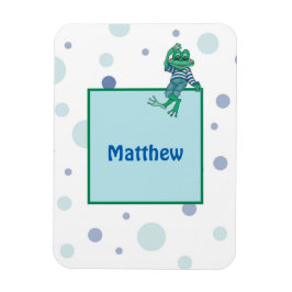 Frosch in Jeans, Geburtstag, Polka Dots Magnet