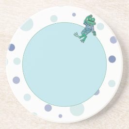 Frosch in Jeans, Geburtstag, Polka Dots Untersetzer