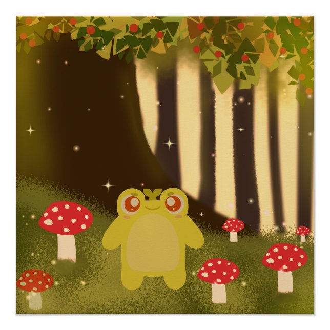 Frosch in magischer Natur Poster (Vorderseite)