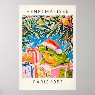 Frosch in Santa-Mütze Kunstposter Lustiger Matisse Poster