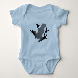 Frosch innerhalb des Blaus Baby Strampler
