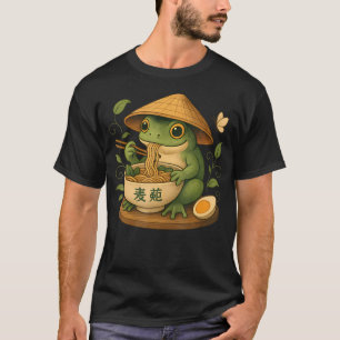 Frosch isst Ramen Kawaii japanische Nudeln Anime L T-Shirt