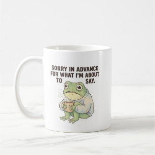 Frosch-Kaffeetasse mit der Aufschrift 'Entschuldig Kaffeetasse