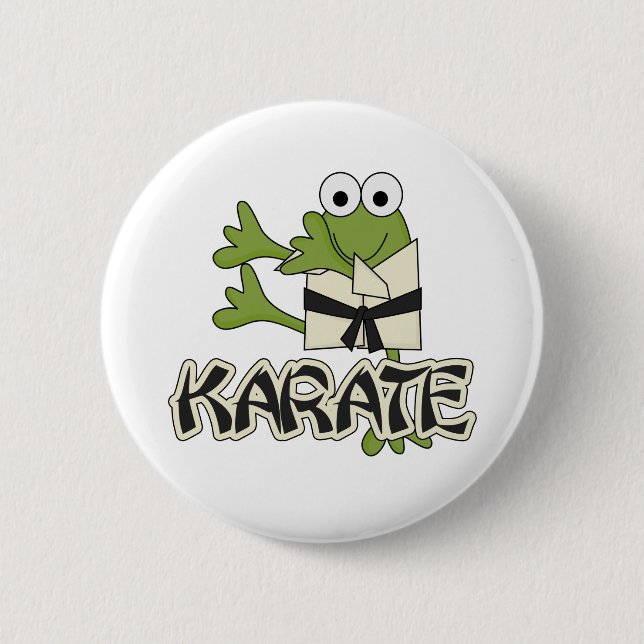 Frosch-Karate-T-Shirts und Geschenke Button (Vorderseite)