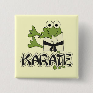 Frosch-Karate-T-Shirts und Geschenke Button