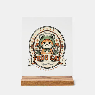 Frosch Katze Frogcore Katze Vintage Vektor Art Shi Acrylschild