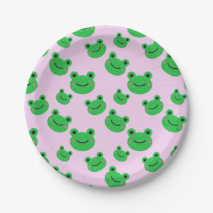 Frosch Kinder Party Geschirr Niedlich Green Toad F Pappteller