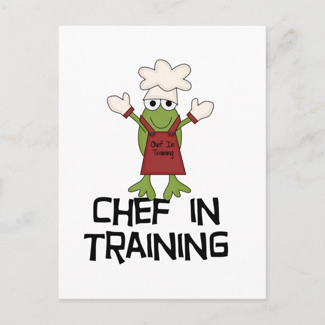 Frosch Koch in der Ausbildung von Hemden und Gesch Postkarte (Vorderseite)