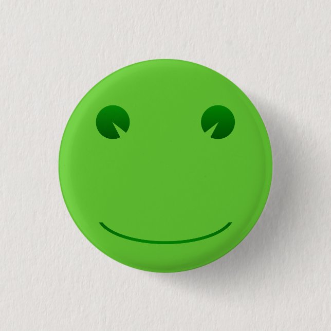 Frosch-Lächelknopf Button (Vorderseite)