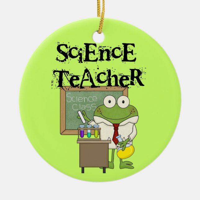 Frosch-Lehrer für Wissenschaft Keramikornament (Vorne)