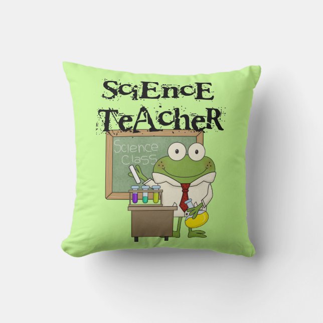 Frosch-Lehrer für Wissenschaft Kissen (Vorderseite)