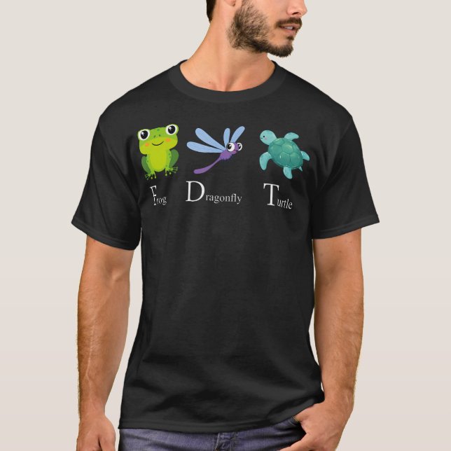 Frosch Libelle Schildkröte T-Shirt (Vorderseite)