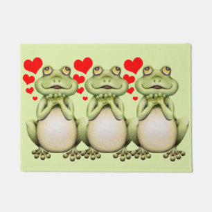 Frosch-Liebe-Zeichnen Fußmatte