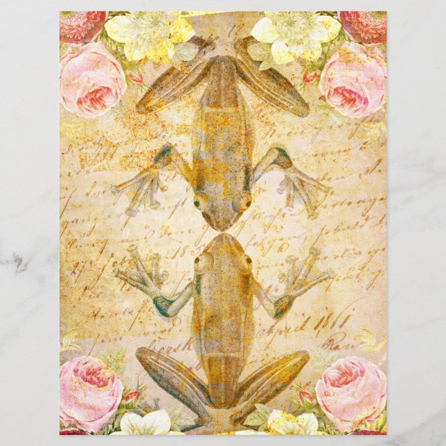 Frosch-Liebes-Scrapbook-Papier (Vorderseite)